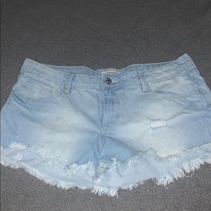 blue jean shorts from forever 21